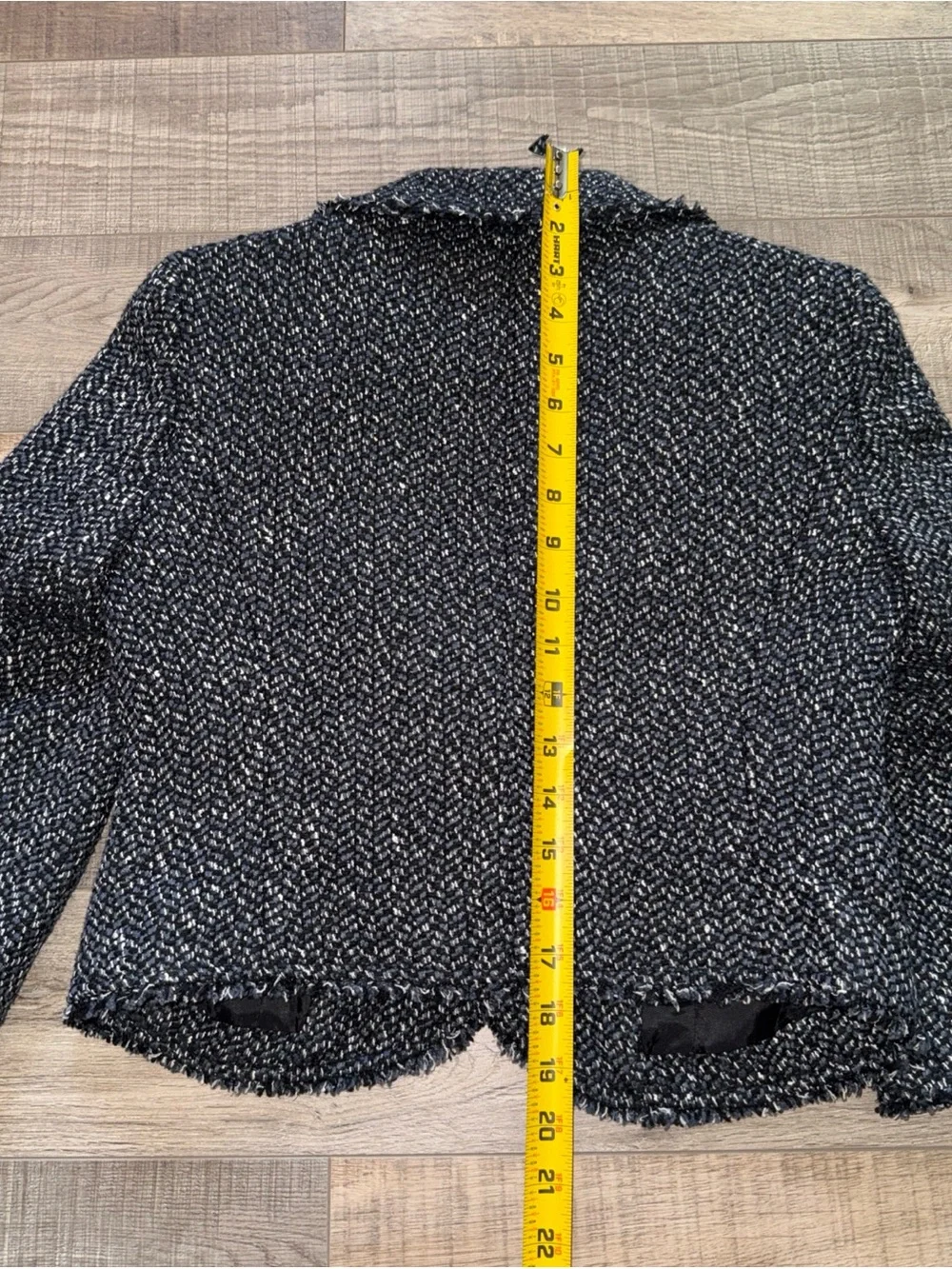 The Limited Women's Black & Gray Tweed Cropped Jacket size small